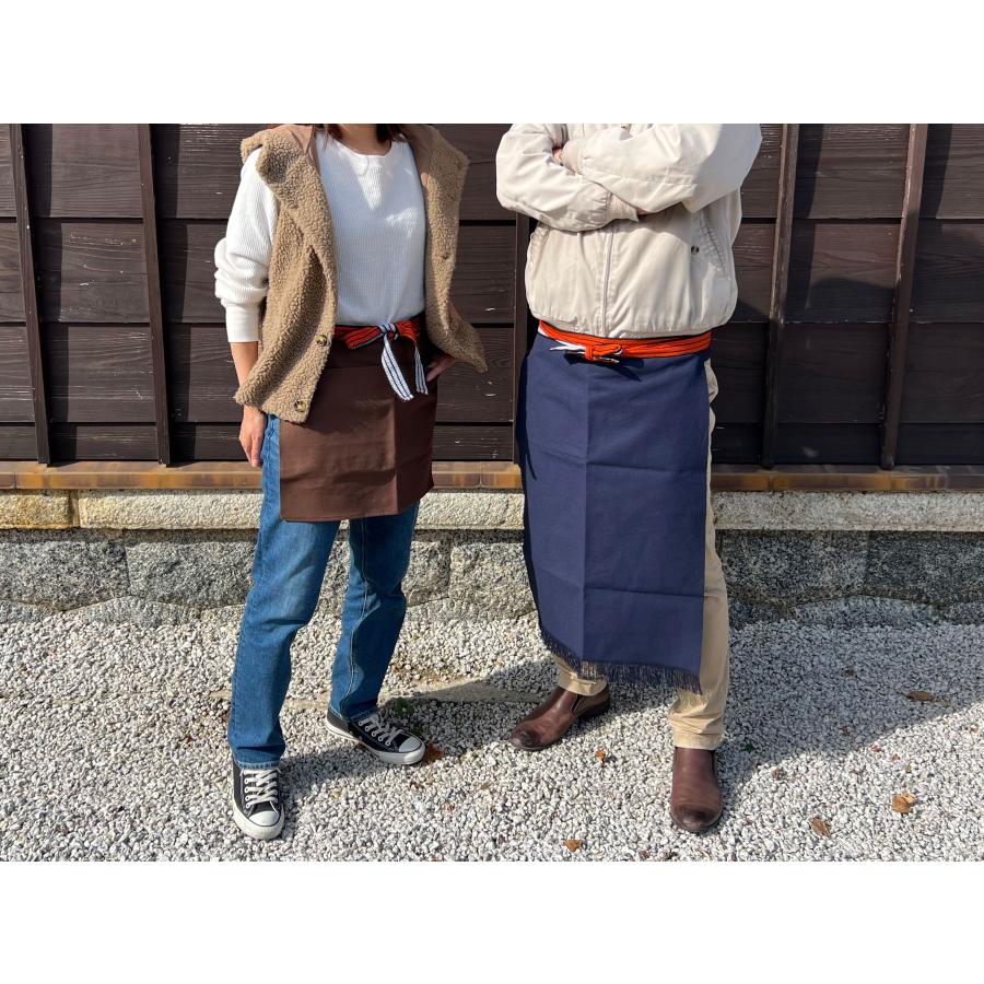 オリジナル 豊橋帆前掛け 長寸 着丈 約68〜72cm ポケット有り プリント