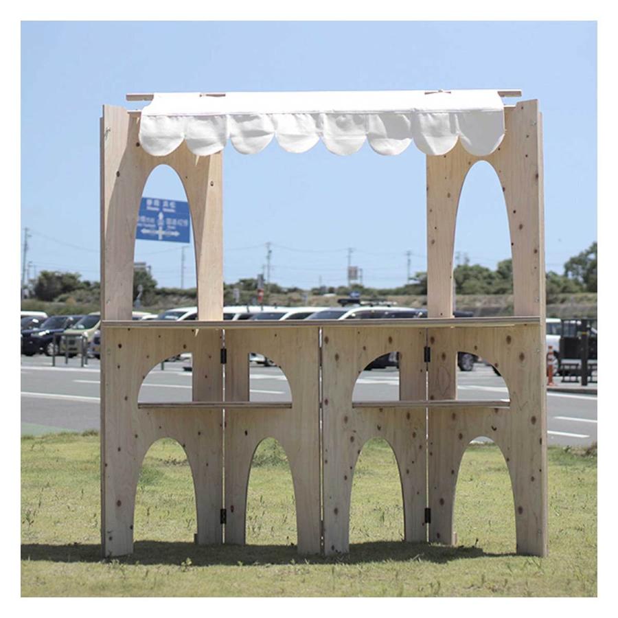 組立式屋台 Patto 創ｉｎｇコラボモデル 洋風屋根 ポリエステル帆布フルカラー印刷販売台 自然素材 創ｉｎｇコラボモデル 自然素材 木製 簡単 デライトベース 組み立て式 洋風屋根 ぱっと立つ Patto Yane Print1