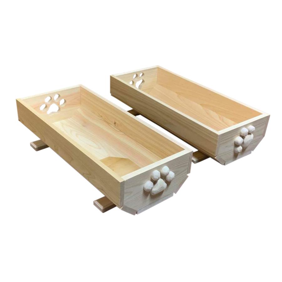 猫のベッド 夏用 肉球 おしゃれ 奈良吉野桧 猫プランター かわいい肉球付き (大) 木製  エコ やさしい |  | 01