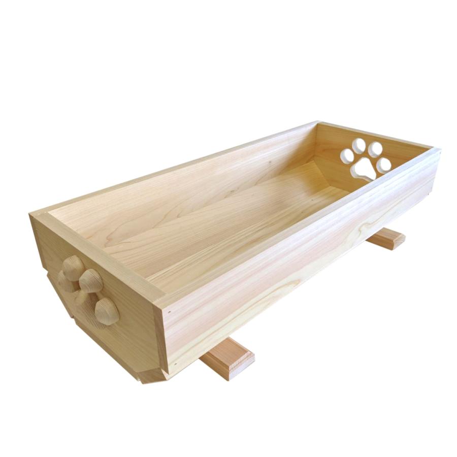 猫のベッド 夏用 肉球 おしゃれ 奈良吉野桧 猫プランター かわいい肉球付き (大) 木製  エコ やさしい |  | 03