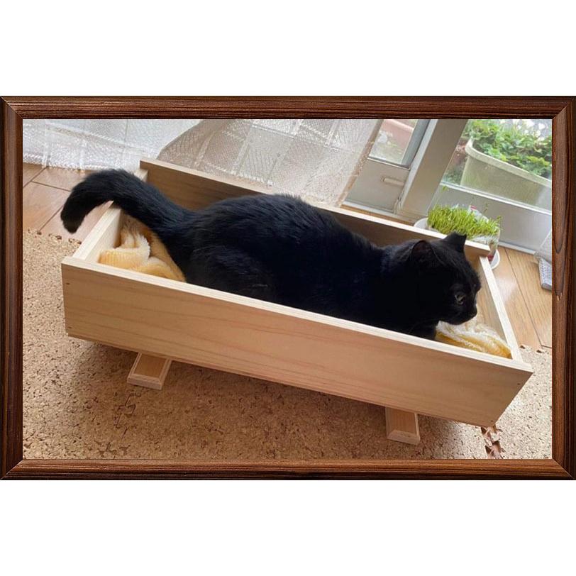 猫のベッド 夏用 肉球 おしゃれ 奈良吉野桧 猫プランター かわいい肉球付き (大) 木製  エコ やさしい |  | 06