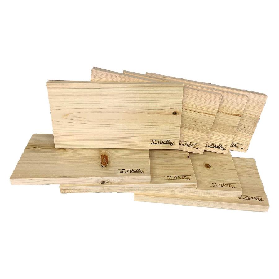 桧ウッドプランク16ミリ8枚セットBBQ、アウトドア、調理プレート | 