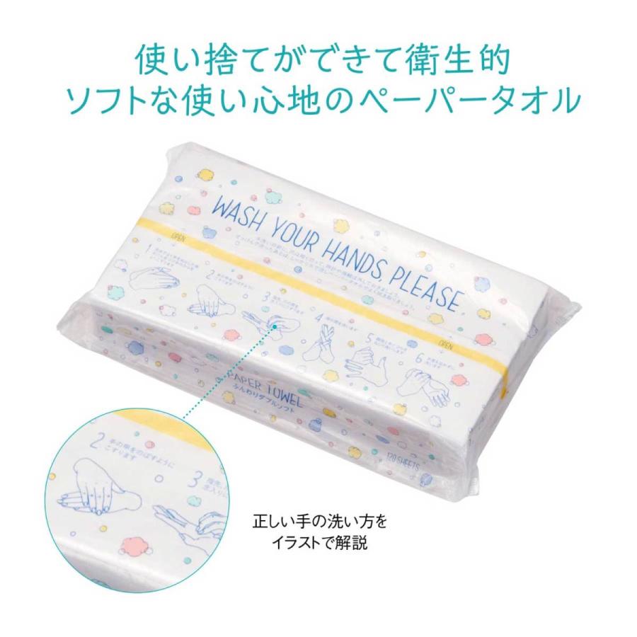 代引不可 手を洗おう ペーパータオル１２０ｗ 1個セット 最新情報 Www Thedailyspud Com