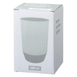 プレゼント ギフト ノベルティ 景品 賞品 粗品 販促 記念品  真空保冷温タンブラー 約400ml ソロ (シルバー) 80個(80入×1カートン)の画像