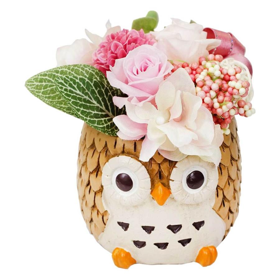 母の日 22 花 ギフト プレゼント フラワーギフト 贈り物 プリザーブドフラワー しあわせふくろう 薄紅 花束 お祝い フラワーアレンジメント Ta107 デライトベース 通販 Yahoo ショッピング