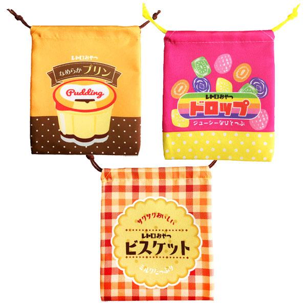 子供 景品 レトロおやつ 巾着袋 24枚1セット 雑貨 小物入れ ポーチ