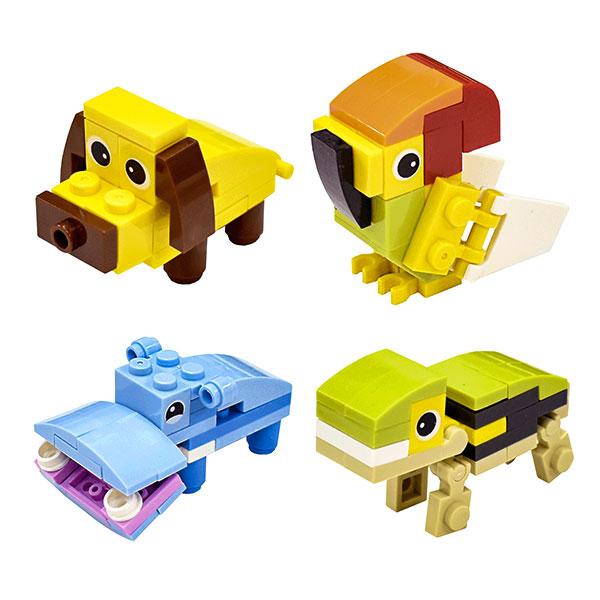 子供 景品 ブロックコレクション アニマルズ 12ヶ1セット おもちゃ