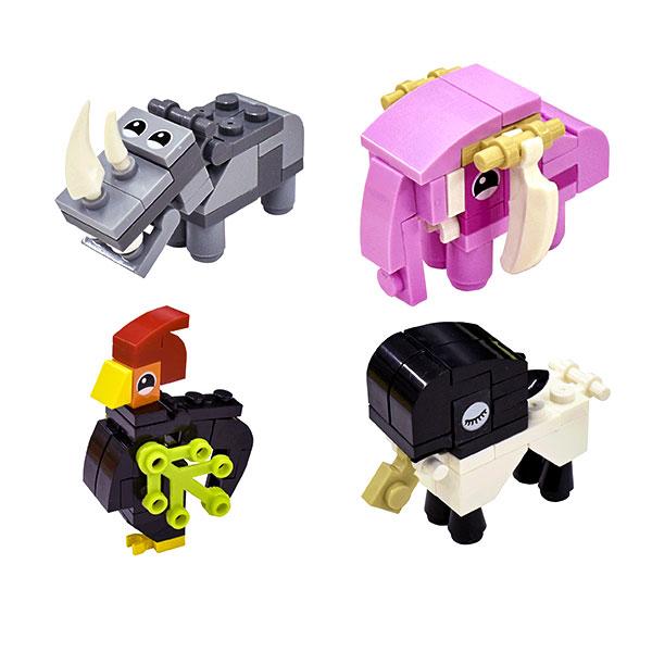 子供 景品 ブロックコレクション アニマルズ 12ヶ1セット おもちゃ