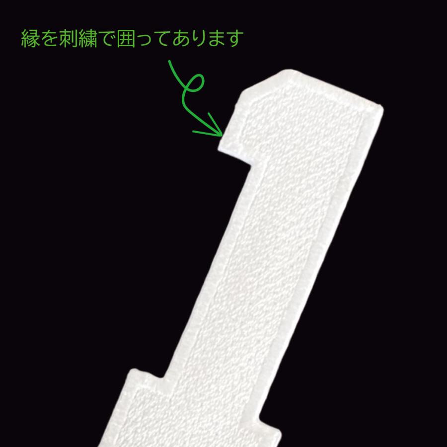 ゼッケンワッペン ナンバー《0〜9》Small （9cm）： ホワイト×ホワイト