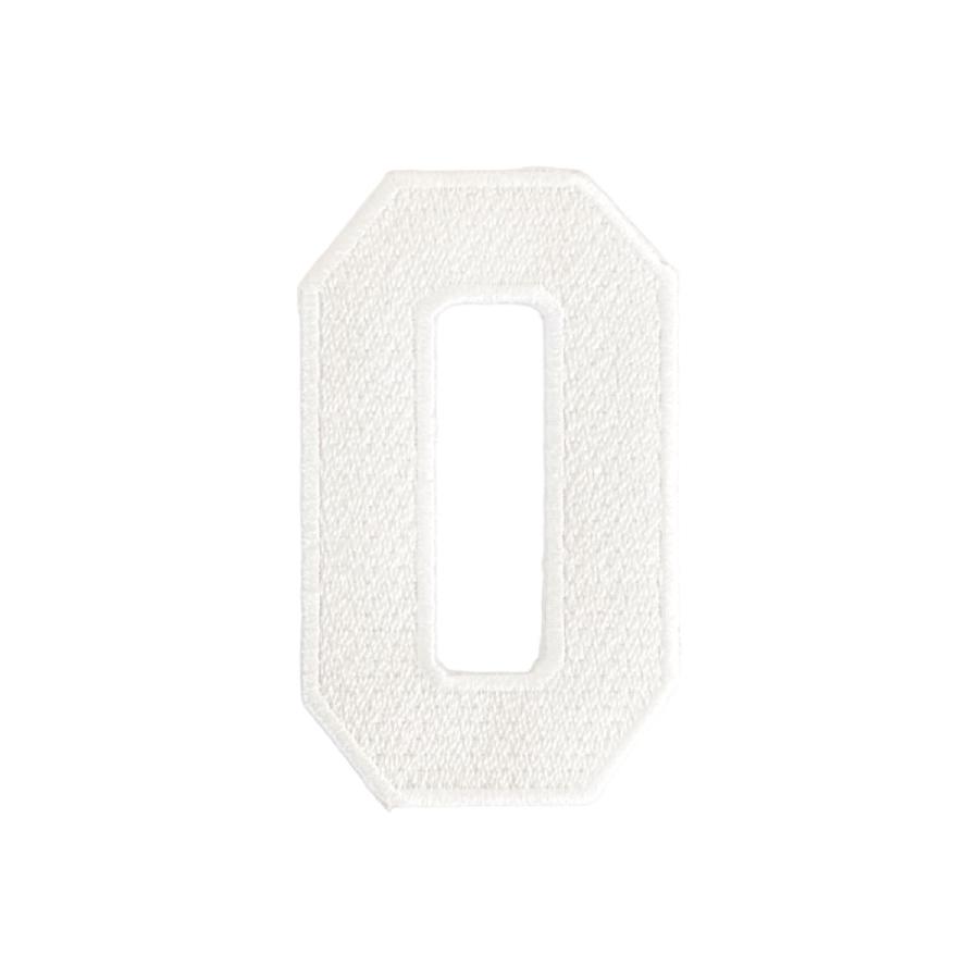 ゼッケンワッペン ナンバー《0〜9》Small （9cm）： ホワイト×ホワイト