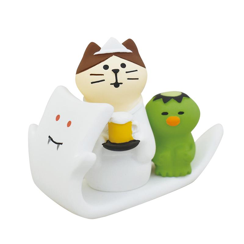 デコレ　コンコンブル　おばけ茶屋　一反もめん　幽霊ねこ　かっぱ枝豆　15体　背景 デコレ コンコンブル 2021 新作 おばけ茶屋 一反もめんトレー