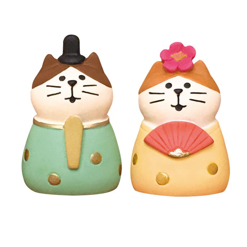 コンコンブル　箱入り雛セット　ねこ デコレ コンコンブル ひな祭り 2021年新作 箱入り雛セット にゃんこ雛