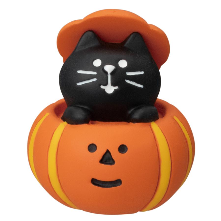 ハロウィン☆カボチャにちょこん黒猫&ちびオバケ ハロウィン☆カボチャにちょこん黒猫&ちびオバケ