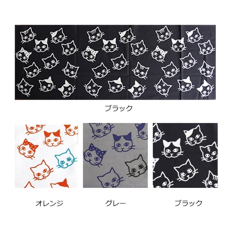日本手ぬぐい 和柄 おしゃれ ねこ オレンジ IKS COLLECTION 注染