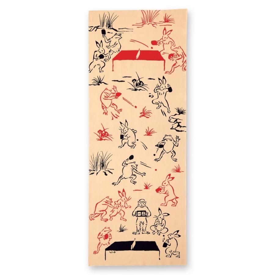 日本手ぬぐい 和柄 おしゃれ 鳥獣戯画 卓球 スポーツ kenema 注染