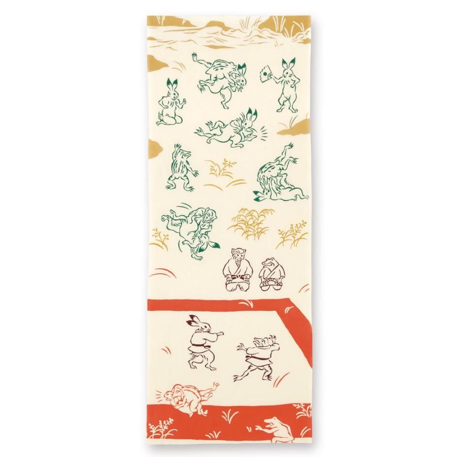 日本手ぬぐい 和柄 おしゃれ 鳥獣戯画 柔道 スポーツ kenema 注染