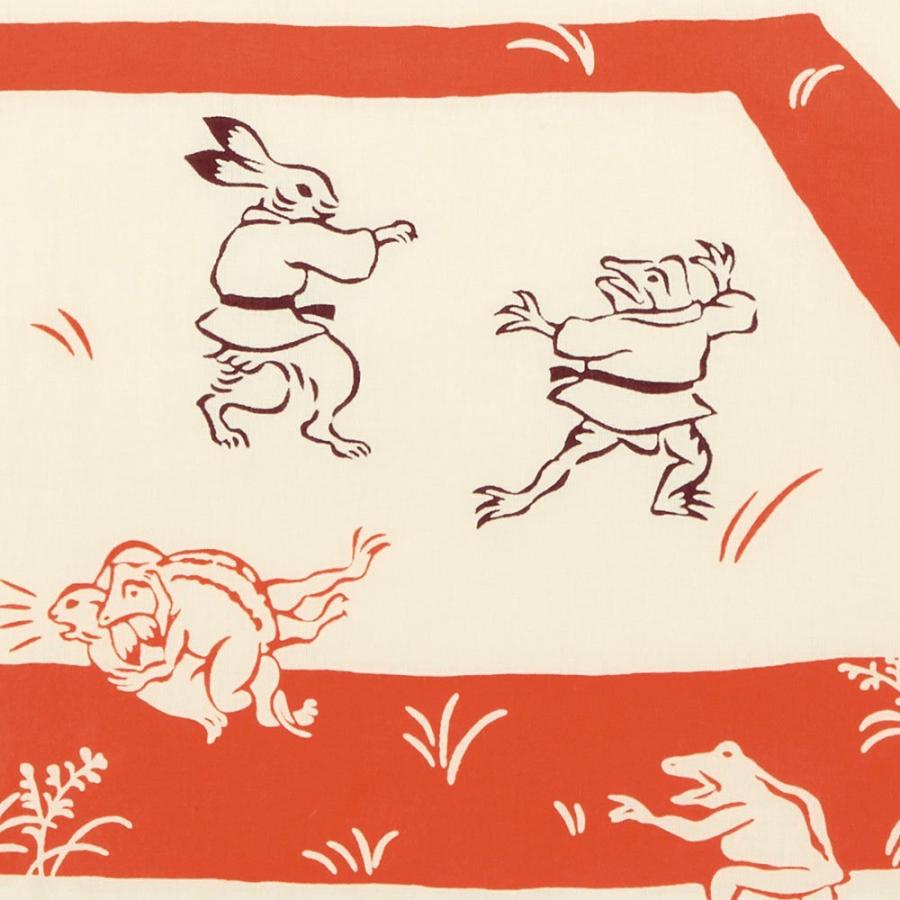 日本手ぬぐい 和柄 おしゃれ 鳥獣戯画 柔道 スポーツ kenema 注染