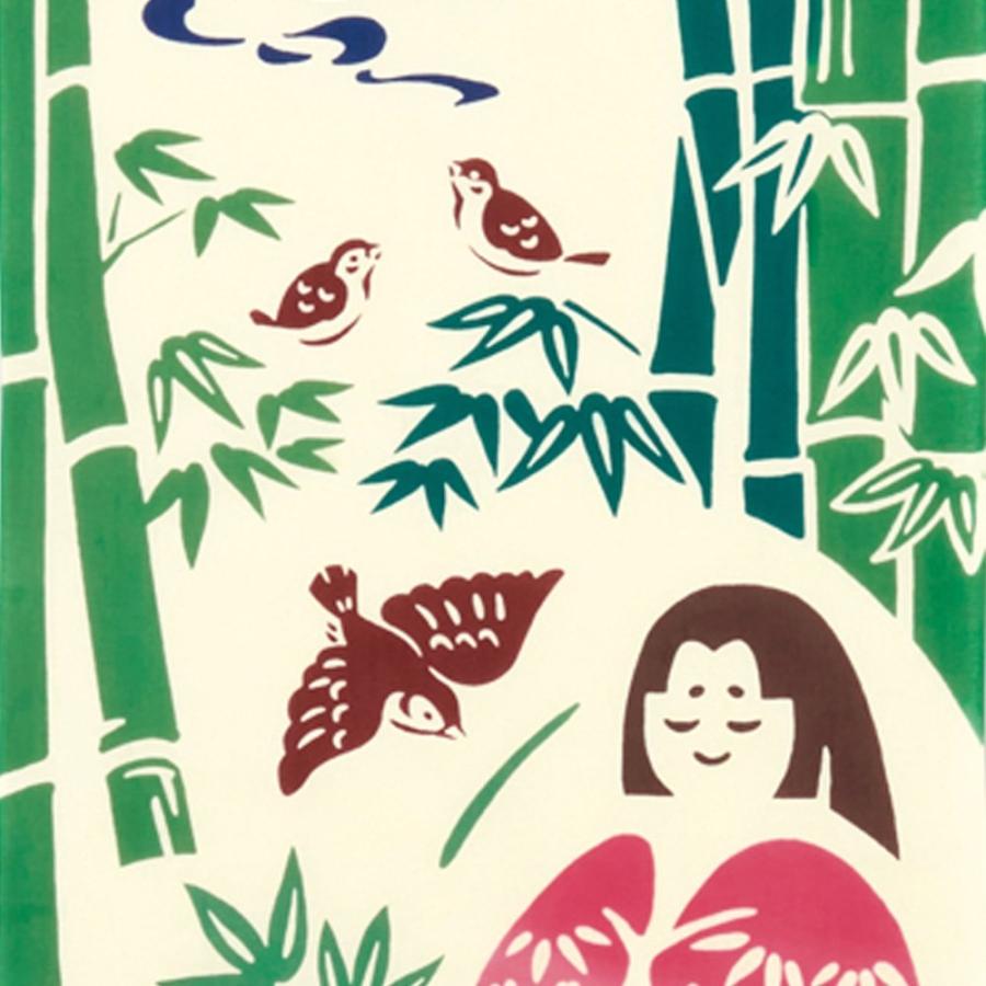 日本手ぬぐい 和柄 おしゃれ 日本の昔話 かぐや姫 kenema 35x90cm 注染