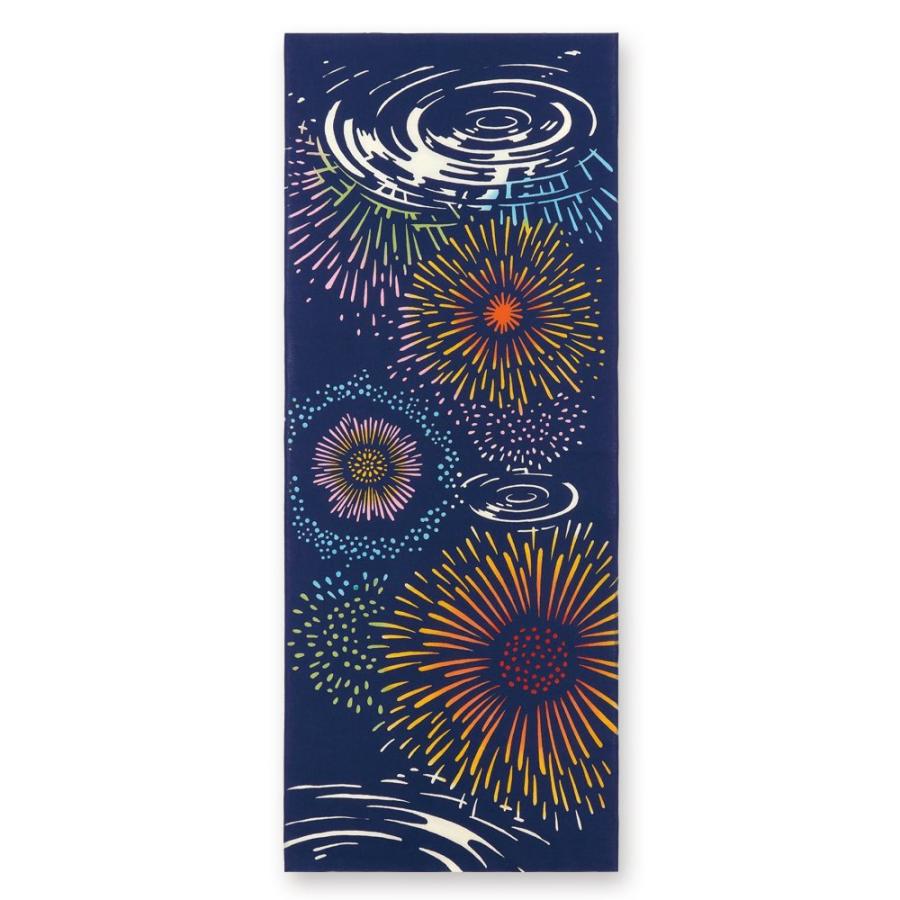 最愛 22年新柄 日本手ぬぐい 和柄 おしゃれ水面花火 Kenema 海 夏 水面 花火 夏の風物詩 注染 手拭い Aynaelda Com