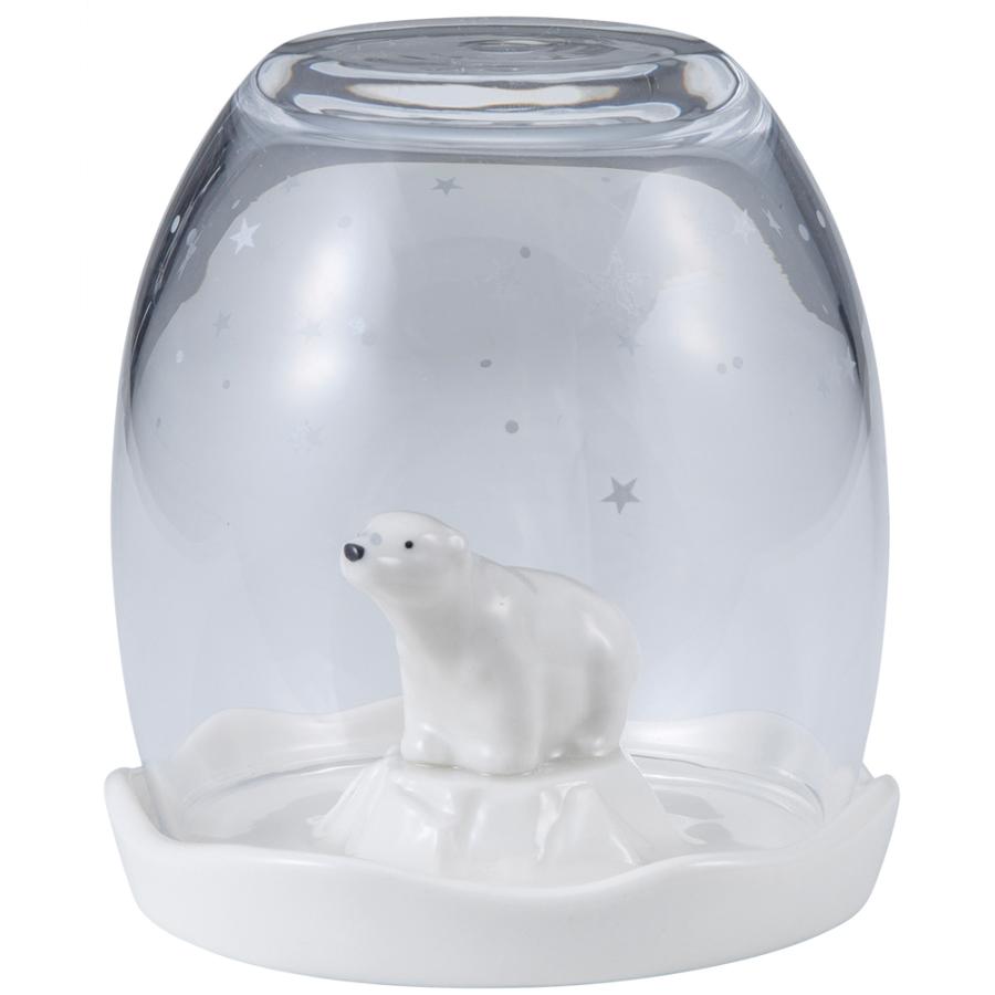 そうめんおちょこ＆薬味入れ シロクマ スノードームのようなグラスと