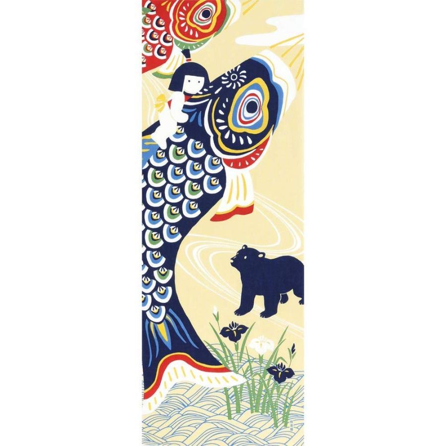 濱文様 絵手ぬぐい 鯉のぼりと金太郎 端午の節句 春 桜 手拭い メール便対応 ポイント消化 売れ筋がひクリスマスプレゼント