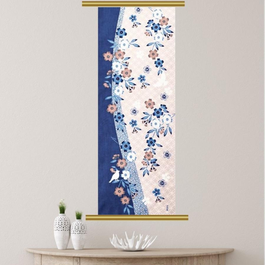 濱文様 絵手ぬぐい 桜しずかと小鳥 春 さくら 手拭い おしゃれ 春柄 桜