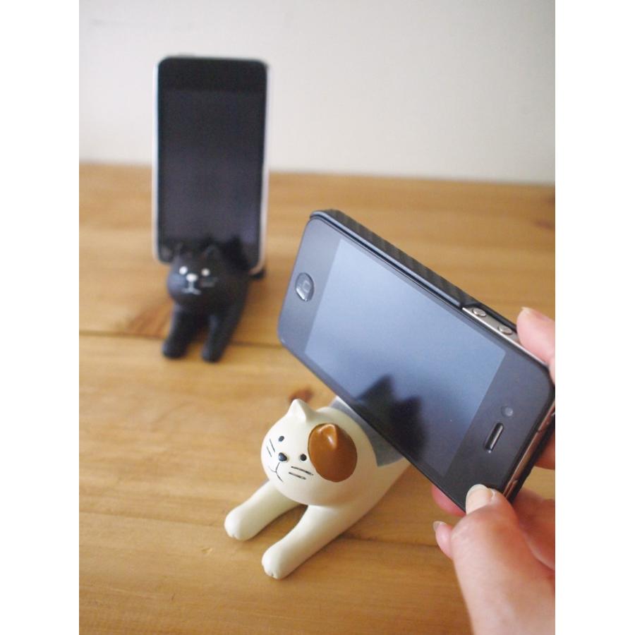 Concombre のび猫スマホスタンド 三毛ネコ 三毛猫 スマートフォンスタンド Decole ネコ コンコンブル クリックポスト不可 Zcb Delight 通販 Yahoo ショッピング