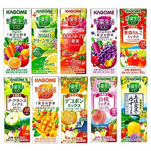 カゴメ 野菜生活100 200ml紙パック 6種類各4本 24本 種類は当店任せになります 14周年記念イベントが