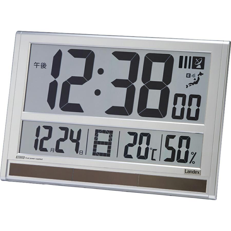 新品　ランデックス(Landex) 目覚まし時計 電波 YW9179MSV 大型デジタル電波時計 タイムジェネラル 置掛兼用 ランデックス