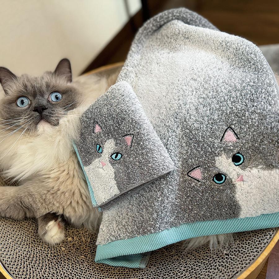 今治タオル（imabari towel） うちのこ にゃんこ シリーズ ロング