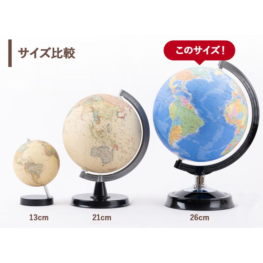 地球儀 行政 26cm プレゼント 誕生日 SHOWAGLOBES 山岳 レリーフ