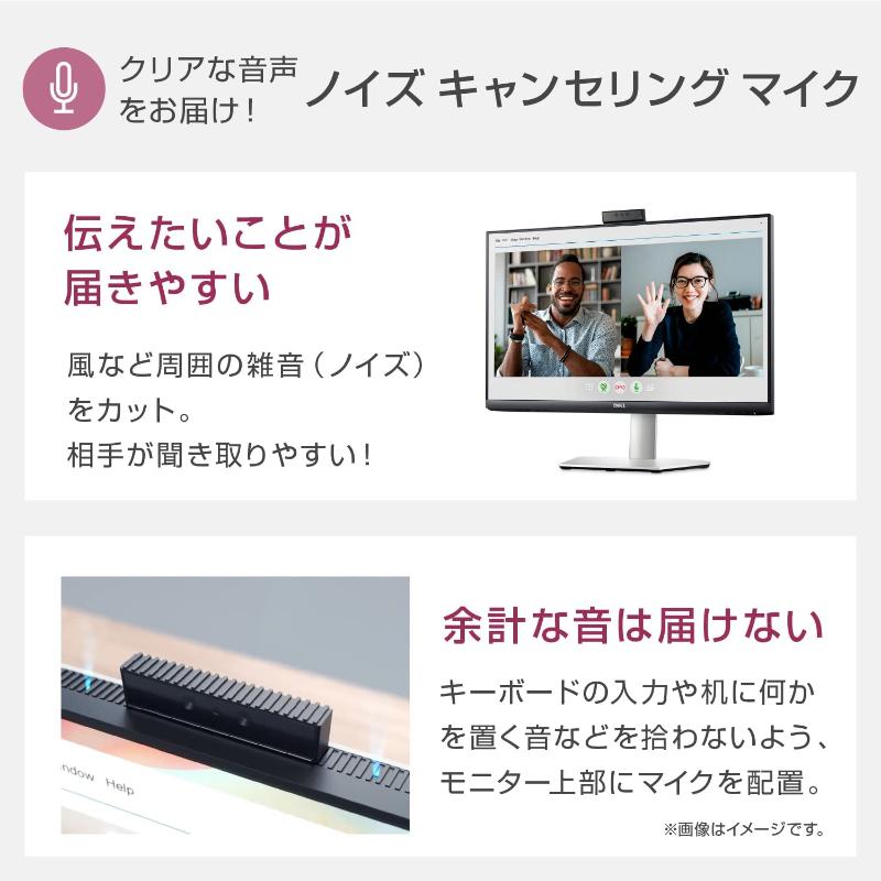 モニター Dell S2422HZ 23.8インチ FHD IPS 非光沢 IRカメラ マイク スピーカー USB-C HDMI DP 回転 ビデオ会議用モニタ−｜dell｜05