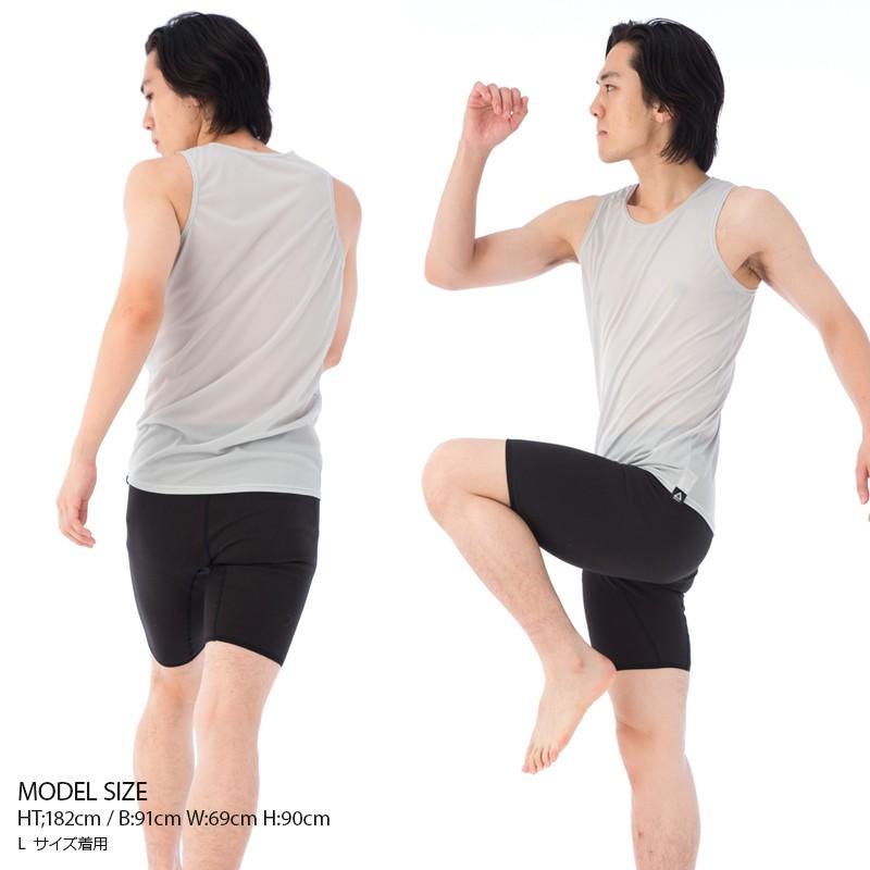 抗菌 防臭 タンクトップ メンズ グレー 日本製 メッシュ シャツ