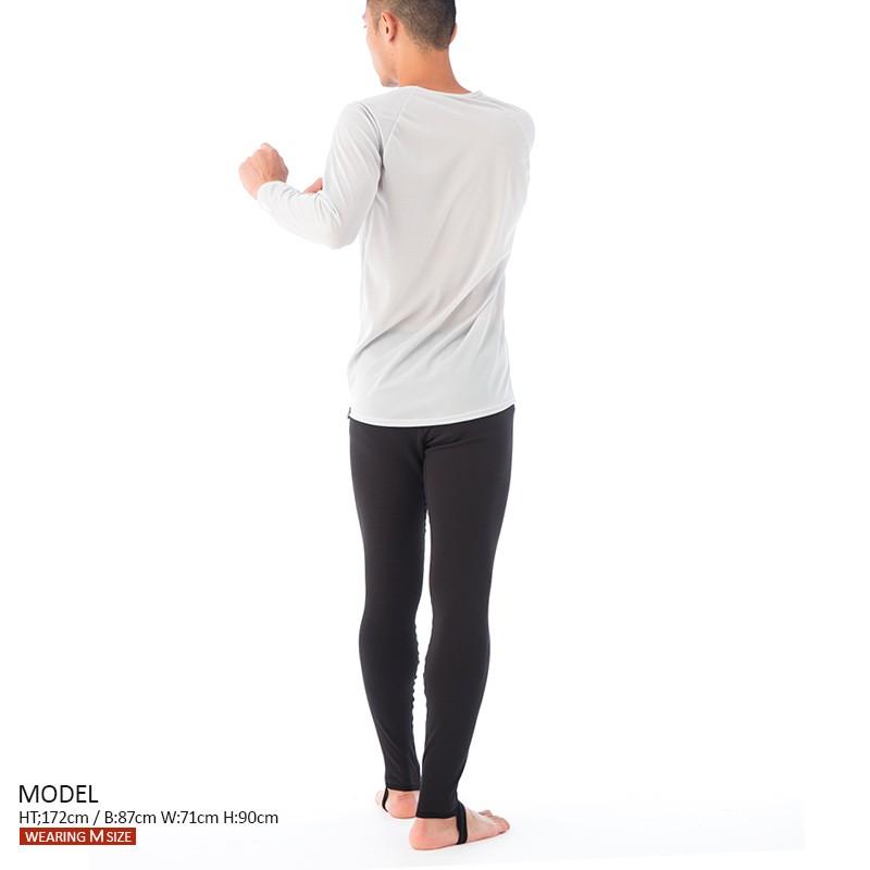 ヒートナノサイズ ロングパンツ メンズ ブラック／保温インナー レギンス トレンカ 抗菌 防臭 吸湿 速乾 蓄熱 発熱 防寒 冬 無地 日本製_14