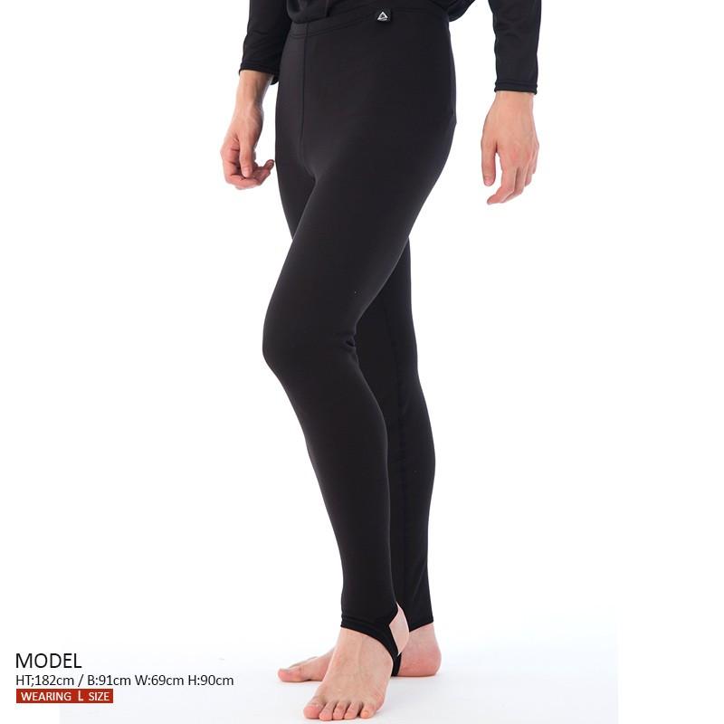 ヒートナノサイズ ロングパンツ メンズ ブラック／保温インナー レギンス トレンカ 抗菌 防臭 吸湿 速乾 蓄熱 発熱 防寒 冬 無地 日本製_2