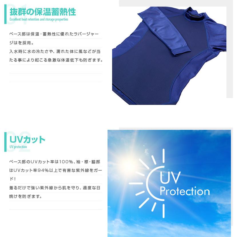 送料無料！日本製 ラッシュガード メンズ 大きいサイズ 3L 半袖（1.5mm ウェット生地）UVカット 紫外線カット 体型カバー サーフィン ダイビング タッパー |  | 17