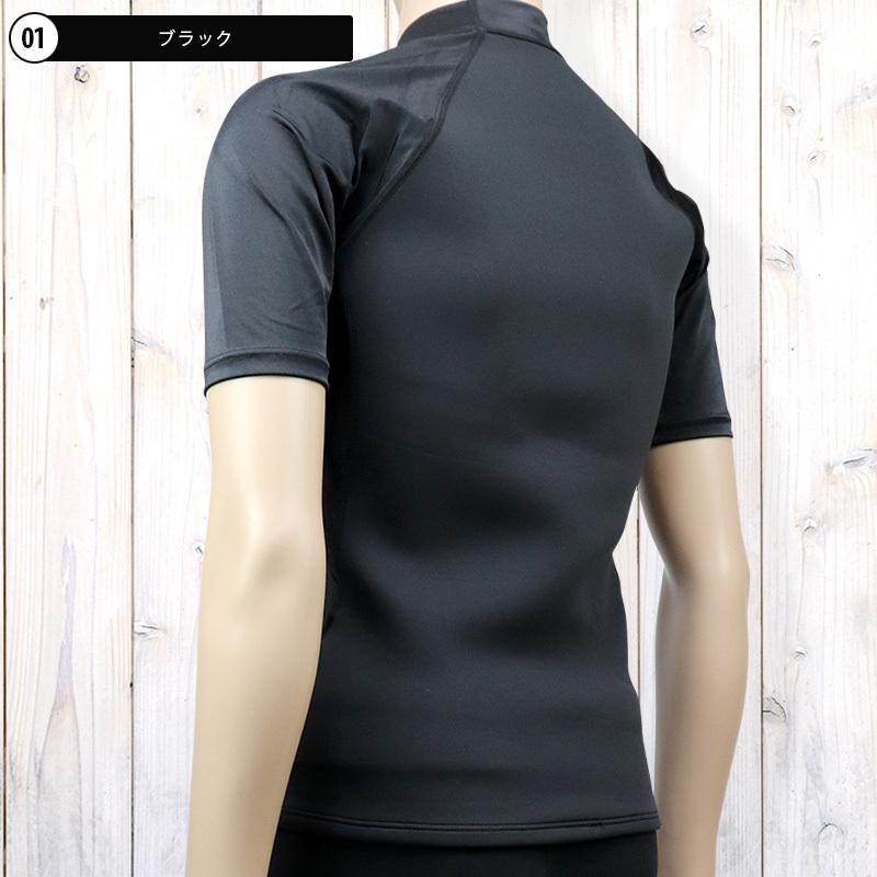 送料無料！日本製 ラッシュガード メンズ 大きいサイズ 3L 半袖（1.5mm ウェット生地）UVカット 紫外線カット 体型カバー サーフィン ダイビング タッパー |  | 04