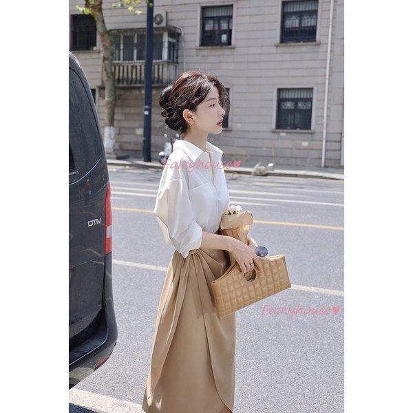 セットアップ レディース 40代 春夏 セットアップ通勤ol タイトスカート 長袖ブラウス 白 オシャレセットアップ 韓国風 ビジネス オフィス 着痩せ 新作 新版