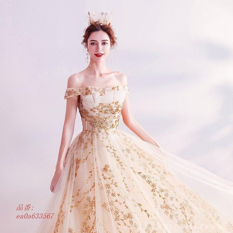 お気にいる カラードレス 演奏会用ロングドレス ゴールド 二次会 披露宴 演奏会 コンサート 発表会 ベアトップ ワンピースドレス エンパイア ステージ マタニティ 激安 即納 Www Skylanceronline Com