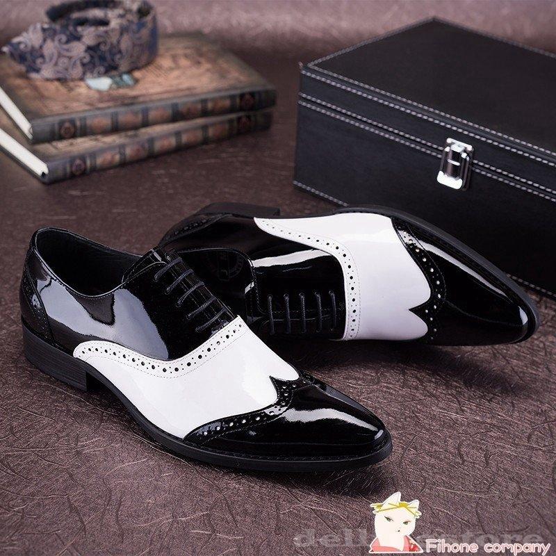 免税 通販 白黒コンビ ビジネスシューズ メンズ 2トン 内羽根 紳士靴 ウイングチップ エナメル Pu革 ロングノーズ レースアップ メダリオン ヴィンテージ お買い得商品 Www Superavila Com