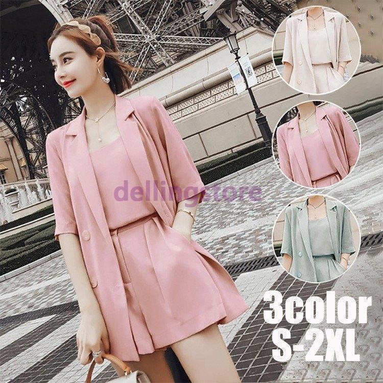 セットアップ レディース 40代 春 夏 セットアップ 通勤 シャツ ショートパンツ 2点セット ビジネススーツ オシャレ テーラード 韓国風 着痩せ 大人 新作 ジャージ スウェット上下セット サイズ Xl Ilgaimportadora Com