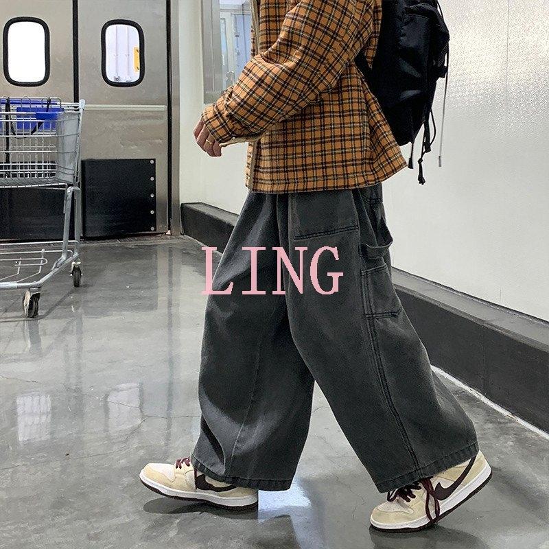 無地 極太 ジーンズ メンズ ルーズフィット B系 レディース ヒップホップ ストリート系 ファッション Hiphop デニムパンツ 極太バギー 半額sale