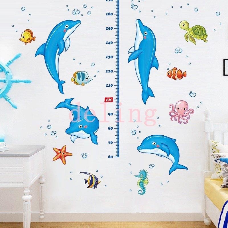 ウォールステッカー 身長計 イルカ 海の生物 イラスト付き身長計 かわいい ドルフィン 魚 タコ カメ タツノオトシゴ ヒトデ 子供部屋 リビング 洗 Ling 64ahlnk デリングストア 通販 Yahoo ショッピング