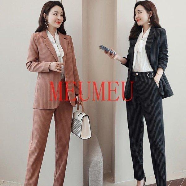 8128円 高級素材使用ブランド カジュアル スーツセットアップ 上品 通勤 フォーマル ビジネス Ol 人気 2点スーツセット レディースリクルートスーツ 19春秋