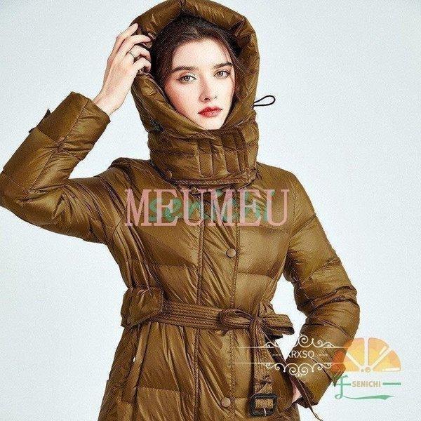 ダウンコート レディース 軽量 コート ロング丈 ダウンジャケット 大きいサイズ ダウン ロングコート 高級ダウン 冬服 無地 防寒 保温 暖かい フード付き cm ポリエステル