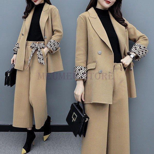 買い誠実 セットアップレディース秋冬40代30代フォーマル2点セットアウター冬コートガウチョパンツパンツスーツ大きいサイズおしゃれ上品着痩せ通勤 セットアップ サイズ L Safecity uiginfo Com