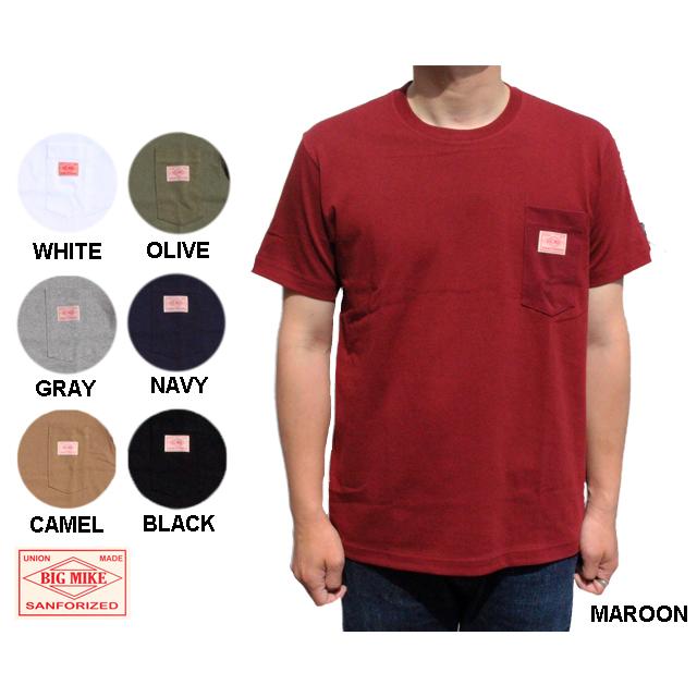 BIG MIKE ビッグマイク 半袖 Tシャツ サングラス ポケットTシャツ 「SANGLASES POCKET TEE 」7.2オンス アメカジ 102028501｜delochunk