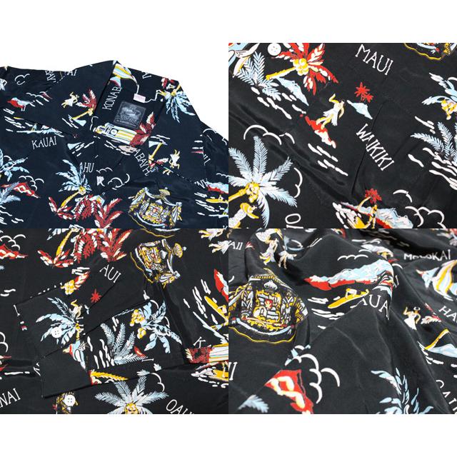 Kona Bay Hawaii コナベイハワイ 長袖アロハシャツ ハワイアイランド