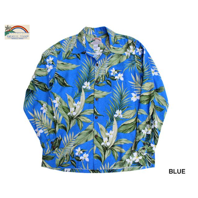 Paradise Found パラダイスファウンド 長袖 アロハシャツ L/S WHITE