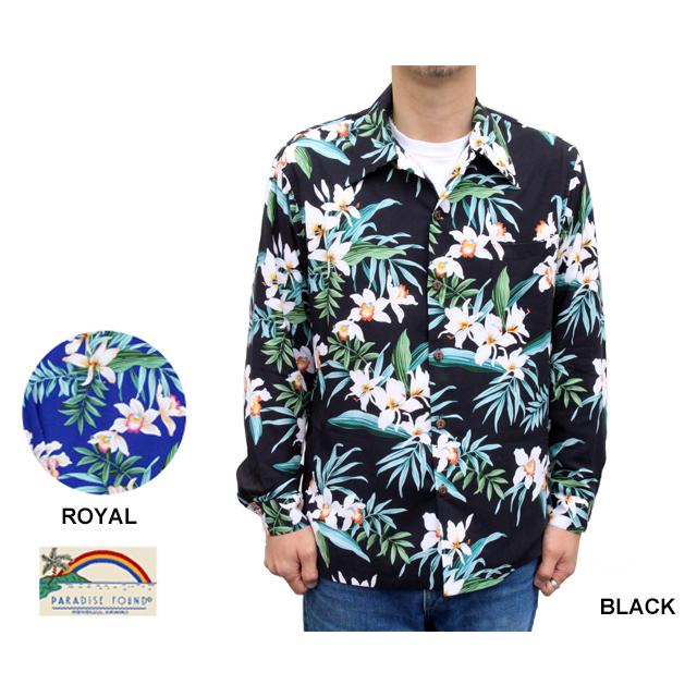 Paradise Found パラダイスファウンド 長袖 アロハシャツ L/S ORCHID